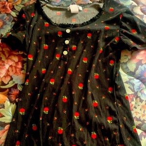 Strawberry print blouse